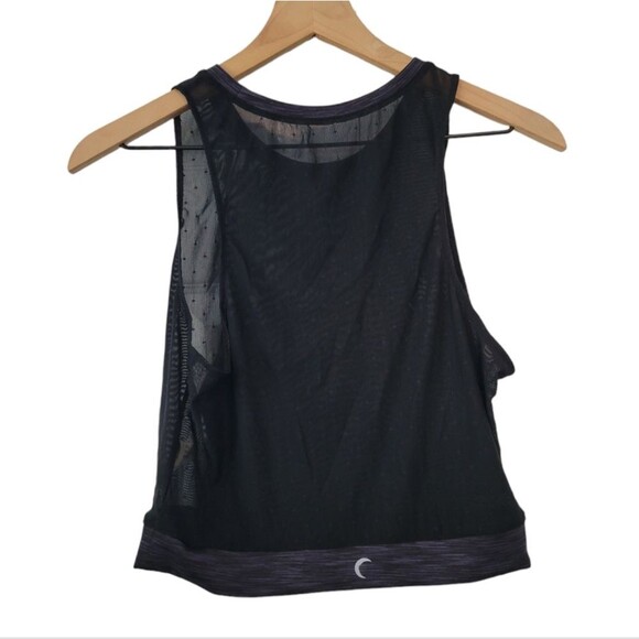 ZYIA Active Calm Luxe High Neck Mesh Tank Top Polka Dot Black Size Large - Picture 2 of 7
